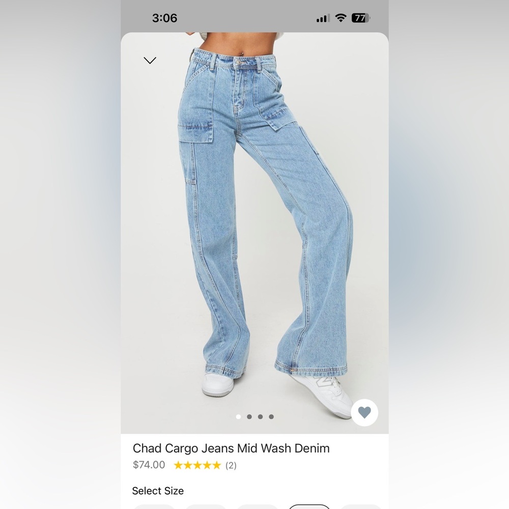 Chad cargo jeans, mid wash Princess Polly